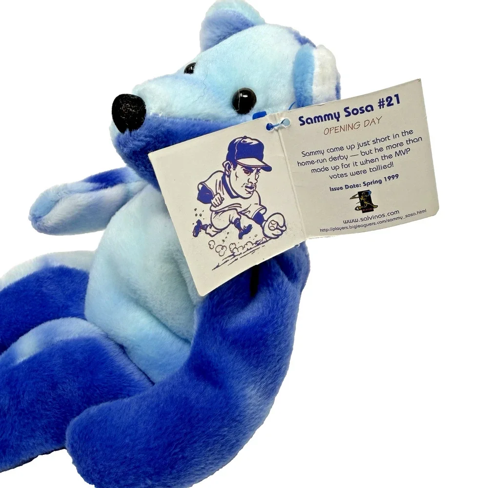 1999 Sammy Sosa #21 Salvinos Baby Bammers Series Plush Baseball Beanie Bear NWT